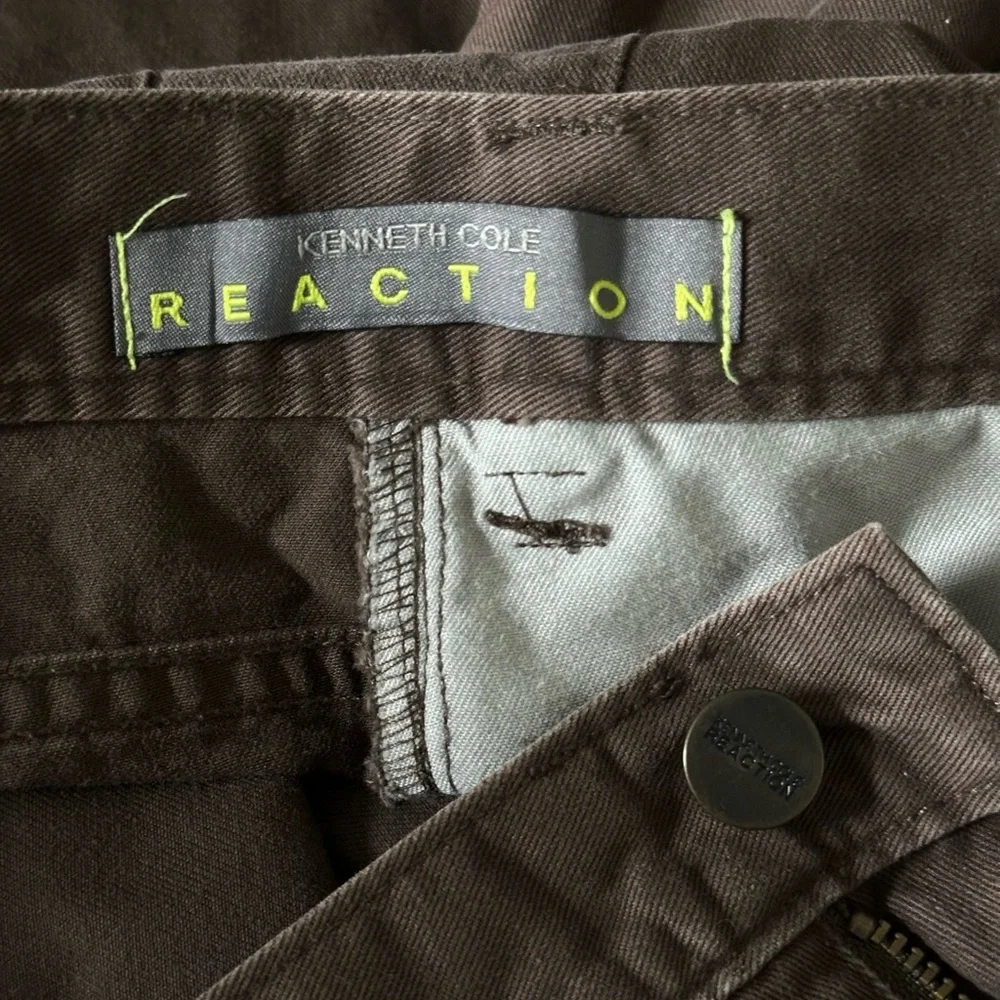 Kenneth Cole Reaction Mens Relaxed Fit Brown Jeans Comfortable Work Casual 38X32